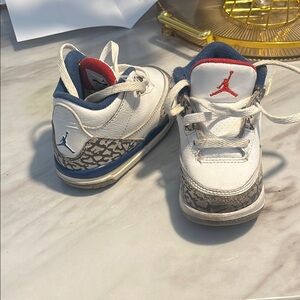 Air Jordan Kids' White and Blue Sneakers